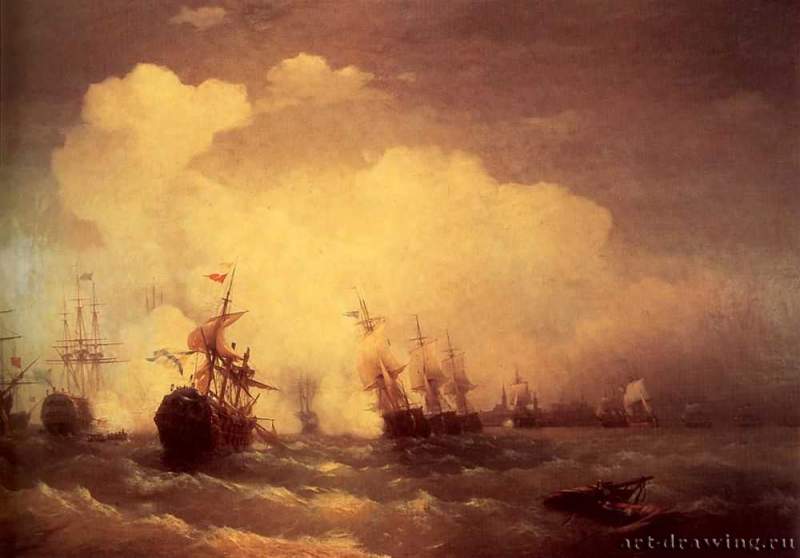 Морское сражение при Ревеле (9 мая 1790). 1846 - Naval Battle at Revel (May 9, 1790). 1846
222 х 335 смХолст, маслоРомантизм, реализмРоссияСанкт-Петербург. Военно-морское училище им. Ф. Э. Дзержинского